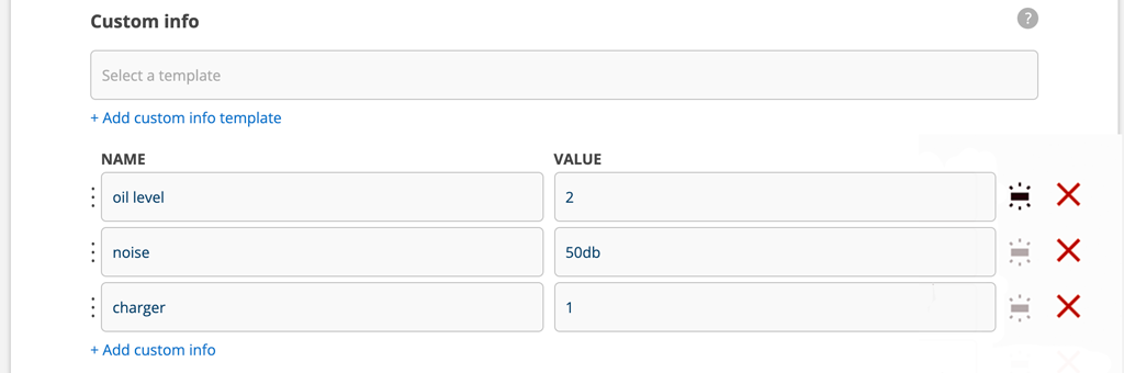 Custom info template